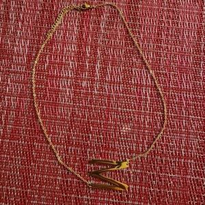 Mint & Lily Initial M Statement Necklace 18k Gold Plated.